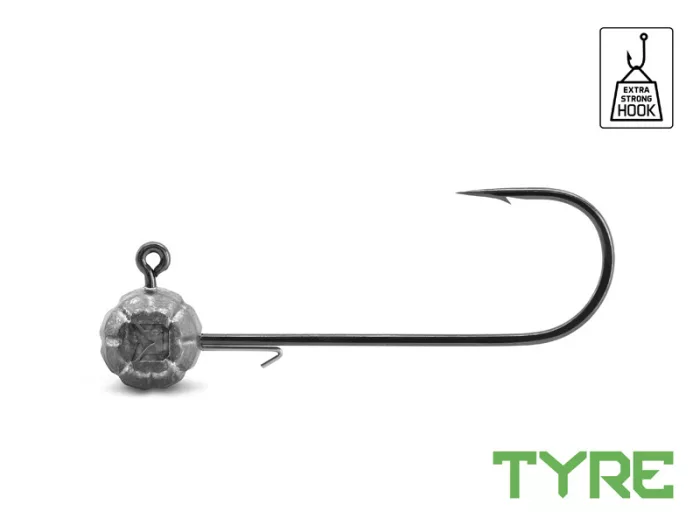 Grub-tartóval ellátott Delphin TYRE jigfej / 3 db 30g-8/0