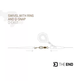   Delphin TheEND Q-Cast forgó karikával és gyorskapoccsal / 10 db #4/20kg