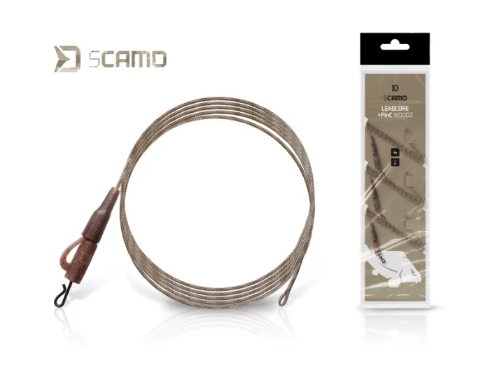 Delphin sCAMO Leadcore + PinC WOODZ előke / 3db 1m