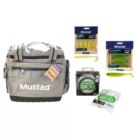   MUSTAD VIZHATLAN PROFI PERGETŐTÁSKA AJÁNDÉK CSALIVÁLOGATÁSSAL és FLUOROCARBONNAL