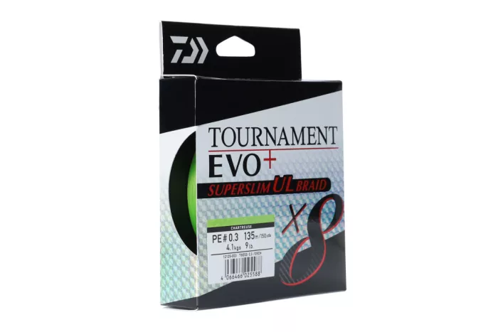 Daiwa Tournament X8 Braid EVO+ SUPERSLIM UL
chartreuse 5.40kg 135m