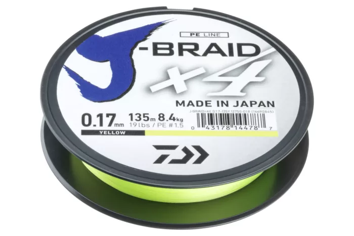 Daiwa J-Braid X4
yellow 0.19mm 10.20kg 135m