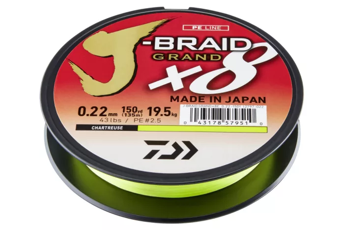 Daiwa J-Braid Grand X8
chartreuse 0.10mm 7.00kg 270m