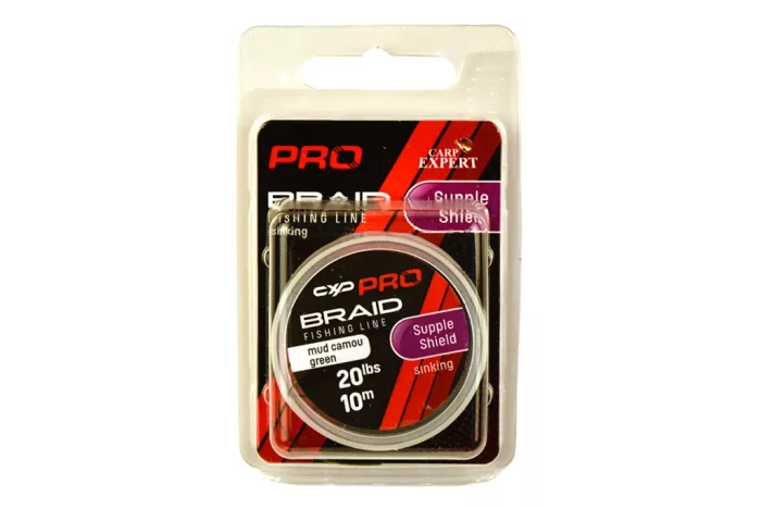 CARP EXPERT PRO SUPPLE SHIELD FONOTT BEVONATOS SÜLLYEDŐ ELŐKEZSINÓR 20LBS  CAMOU GREEN 10M