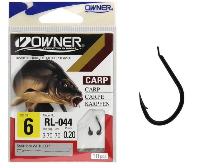 OWNER Előkötött pontyozó horog RL-044  4/0,22