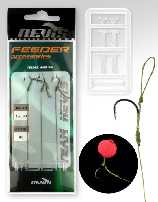 NEVIS Feeder fonott előke 8, forgóval 3db/cs