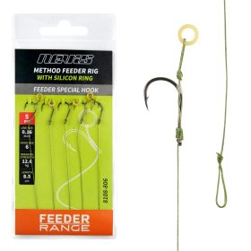 NEVIS Feeder fonott előke szilikon gyűrűvel 8-as 5db/cs.