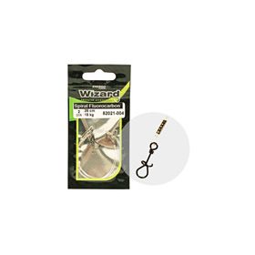 WIZARD SPIRÁL KAPOCS 2 FLUOROCARBON ELŐKE 9KG 25CM 2DB/CS