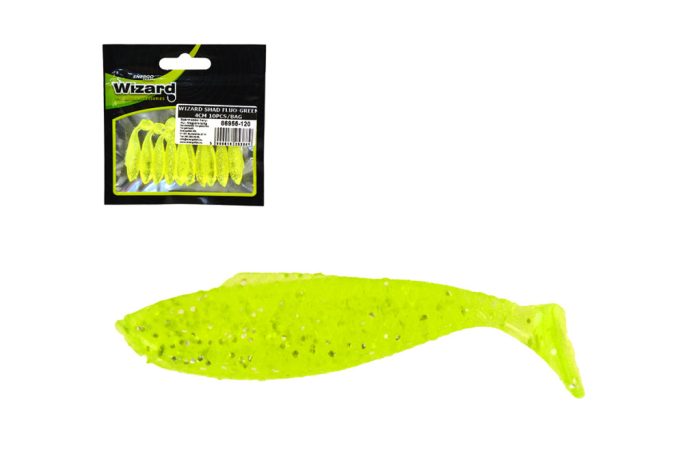 WIZARD SHAD FLUO-GREEN 4CM 10PCS/BAG