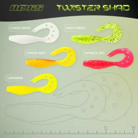 NEVIS Twister Shad 14cm 2db/cs (Classic White)