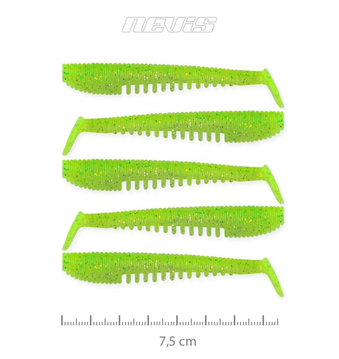 NEVIS Impulse Shad 7.5cm 5db/cs (Flash Chartreuse)
