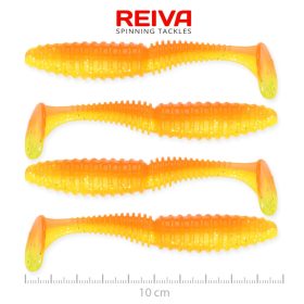 REIVA Zander Power Shad 10cm 4db/cs (Shiny Orange)