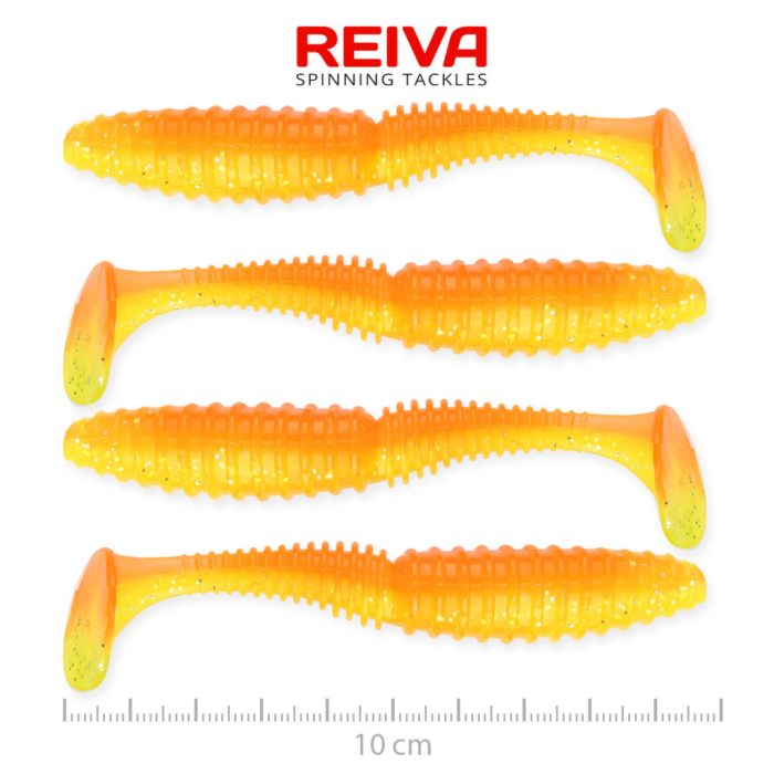 REIVA Zander Power Shad 10cm 4db/cs (Shiny Orange)