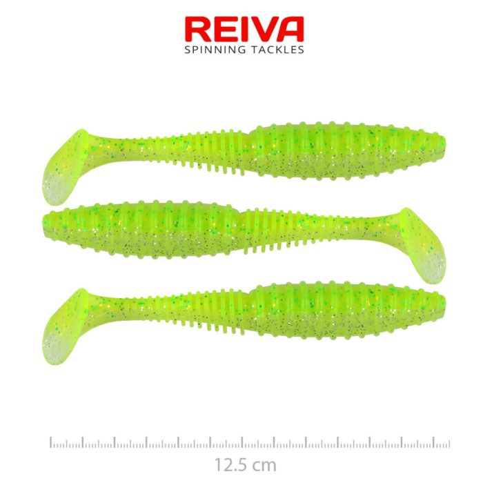 REIVA Zander Power Shad 12,5cm 3db/cs (Flash Chartreuse)