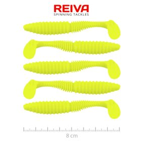 REIVA Zander Power Shad 8cm 5db/cs (Lemonade)