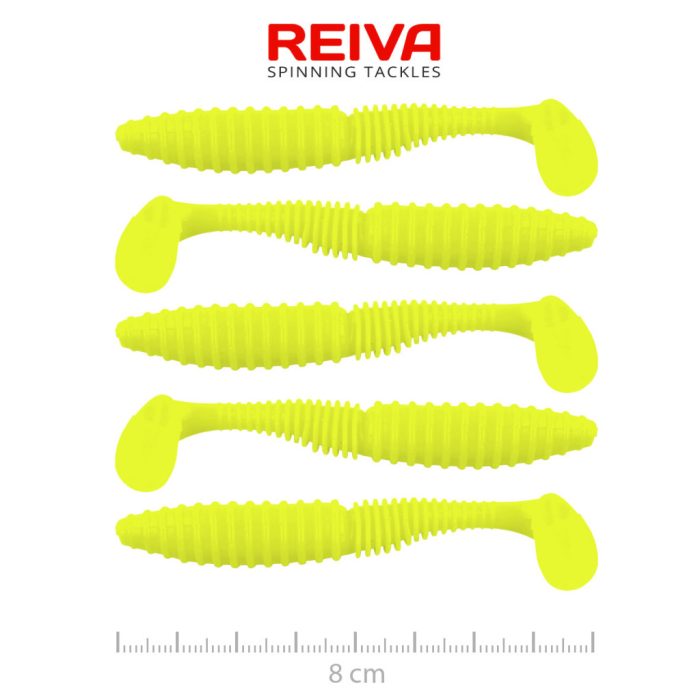 REIVA Zander Power Shad 8cm 5db/cs (Lemonade)