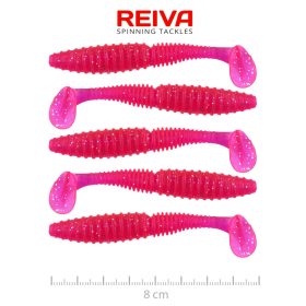REIVA Zander Power Shad 8cm 5db/cs (Japanese Red)