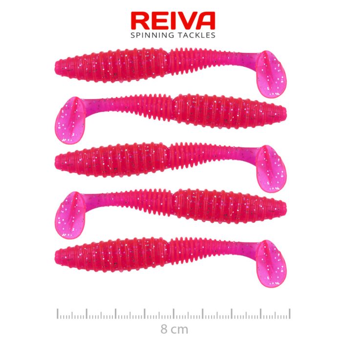 REIVA Zander Power Shad 8cm 5db/cs (Japanese Red)