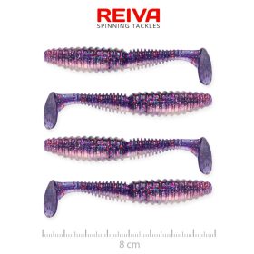 REIVA Zander Power Shad 8cm 4db/cs (Purple Pearl)