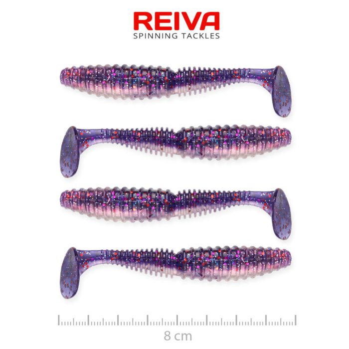 REIVA Zander Power Shad 8cm 4db/cs (Purple Pearl)