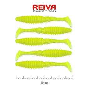 REIVA Zander Power Shad 8cm 5db/cs (Flash Lemonade)