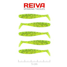 REIVA Flat Minnow Shad 5cm 5db/cs (Poppy Green)