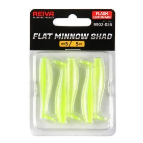 REIVA Flat Minnow Shad 5cm 5db/cs (Flash Lemonade)