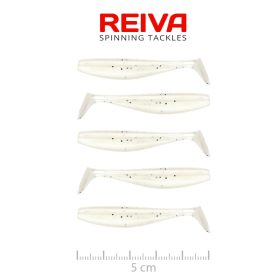 REIVA Flat Minnow Shad 5cm 5db/cs (Pearl White)