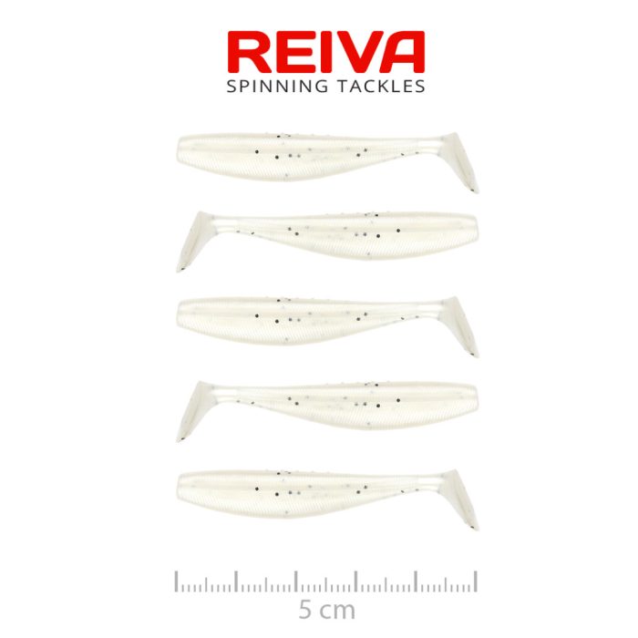 REIVA Flat Minnow Shad 5cm 5db/cs (Pearl White)