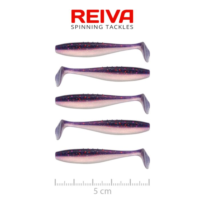 REIVA Flat Minnow Shad 5cm 5db/cs (Purple Pearl)
