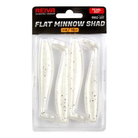 REIVA Flat Minnow Shad 10cm 4db/cs (Pearl Dot)