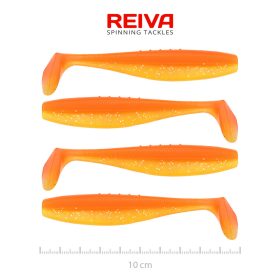 REIVA Flat Minnow Shad 10cm 4db/cs (Shiny Orange)