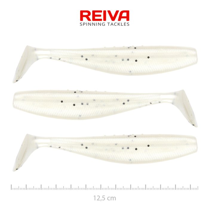 REIVA Flat Minnow shad 12,5cm 3db/cs (Pearl Dot)