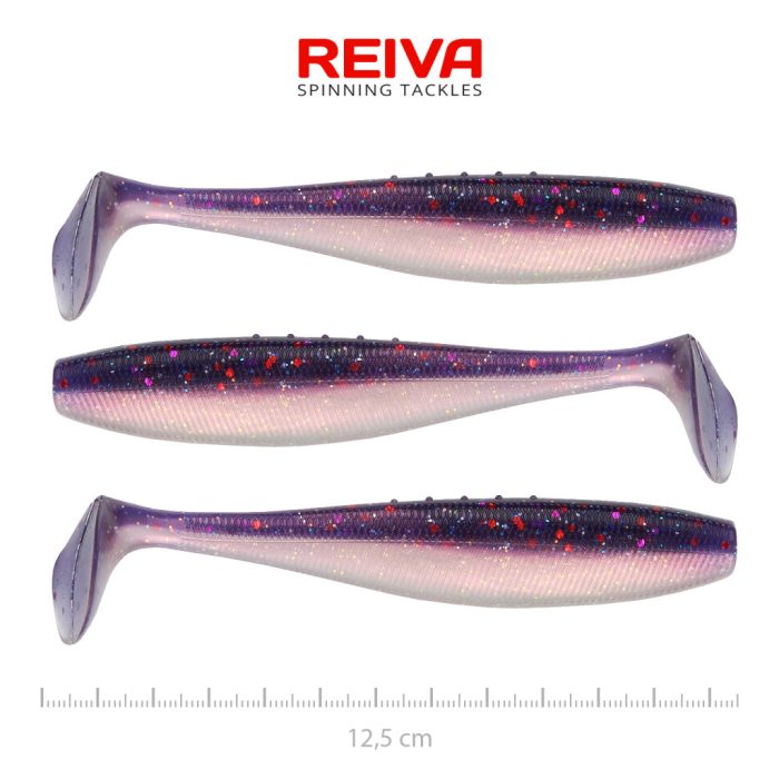 REIVA Flat Minnow shad 12,5cm 3db/cs (Purple Pearl)