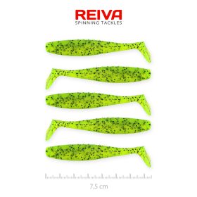 REIVA Flat Minnow shad 7,5cm 5db/cs (Poppy Green)