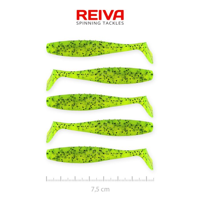 REIVA Flat Minnow shad 7,5cm 5db/cs (Poppy Green)