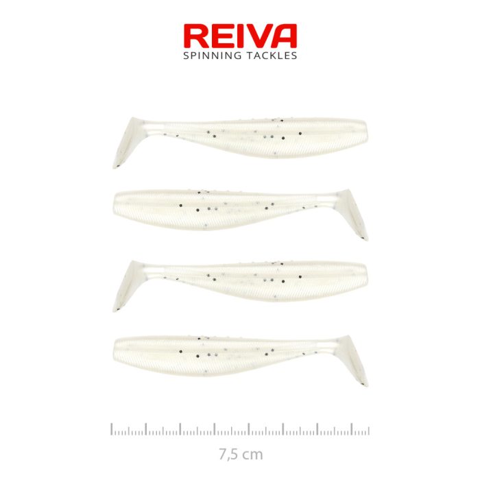 REIVA Flat Minnow shad 7,5cm 4db/cs (Pearl Dot)