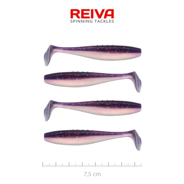 REIVA Flat Minnow shad 7,5cm 4db/cs (Purple Pearl)