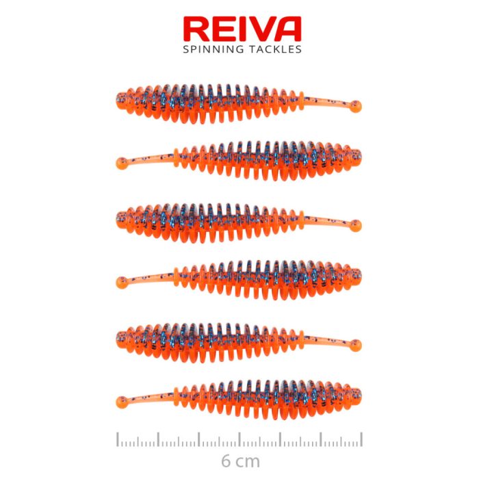 REIVA Tiny Worm 6cm 6db/cs (Orange Disco)