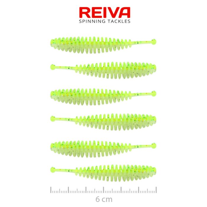 REIVA Tiny Worm 6cm 6db/cs (Flash Chartreuse)