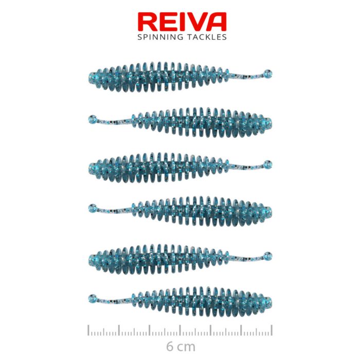REIVA Tiny Worm 6cm 6db/cs (Blue Shiner)