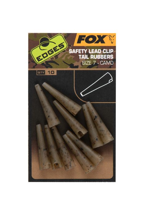 Fox EDGES™ Camo Safety Lead Clip Tail Rubbers (Size 7) - Edges Camo Size 7 lead clip tail rubbers