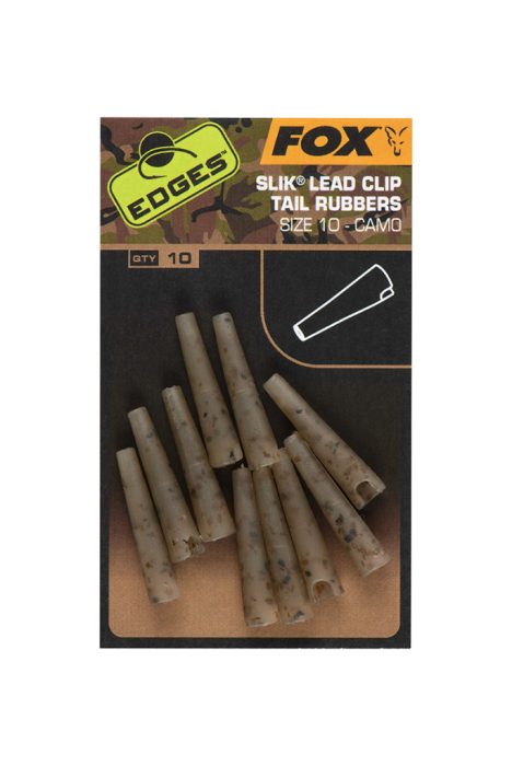 Fox EDGES™ Camo Slik Lead Clip Tail Rubber (Size 10) - Edges Camo Size 10 Slik lead clip tail rubber