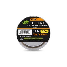   Fox Illusion Soft Fluorocarbon - Edges Illusion Soft Fluorocarbon Hooklink 12lb 5.5kg  (0.30mm) x 30m - Naturals Green
