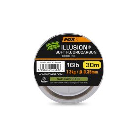   Fox Illusion Soft Fluorocarbon - Edges Illusion Soft Fluorocarbon Hooklink 16lb 7.3kg (0.35mm) x 30m - Naturals Green