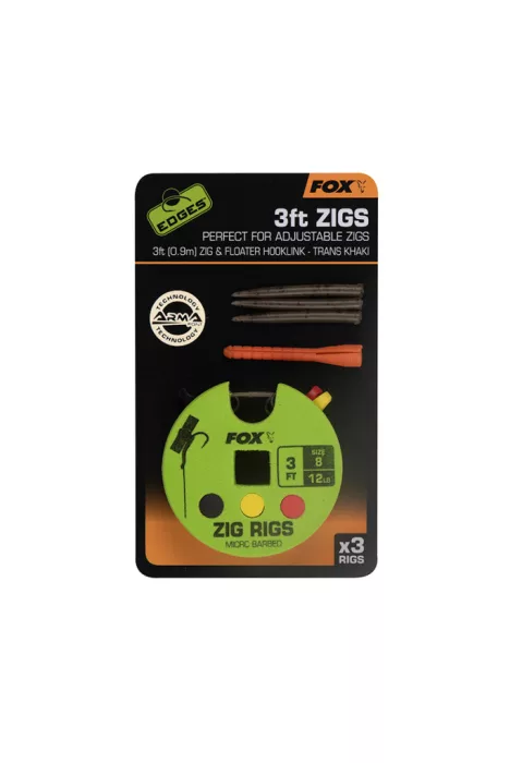 Fox EDGES™ Zig Rigs - 3ft (0.9m) - Edges Zig Rig 8 - 12lb 3ft x 3