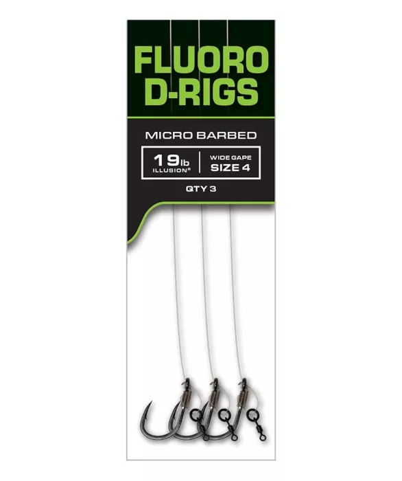 Fox EDGES™ Illusion Fluoro D Rigs - Carp Ready Rigs - Fluoro D-Rig - 6 (x3)
