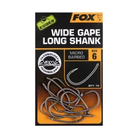   Fox EDGES™ Wide Gape Long Shank - Edges Armapoint Wide Gape Long shank - Size 6