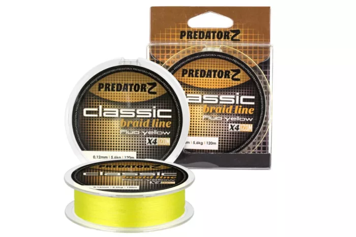 PZ Classic fonott zsinór-fluo sárga, o 0,12 mm, 120 m, 5,6 kg, fluo sárga