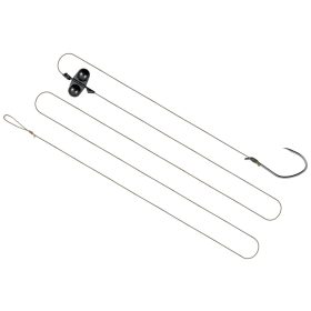   Catzoom Fonott harcsázó előke egyágú horoggal és csörgővel 220 lbs 130cm, #6/0, 1 db